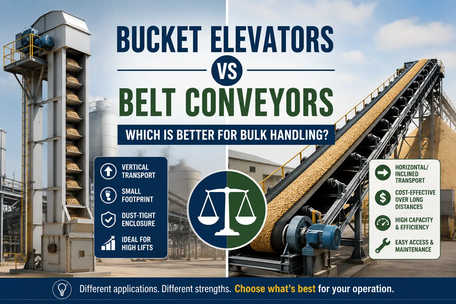 Bucket Elevators vs Belt Conveyors: Which Is Better for Bulk Handling?