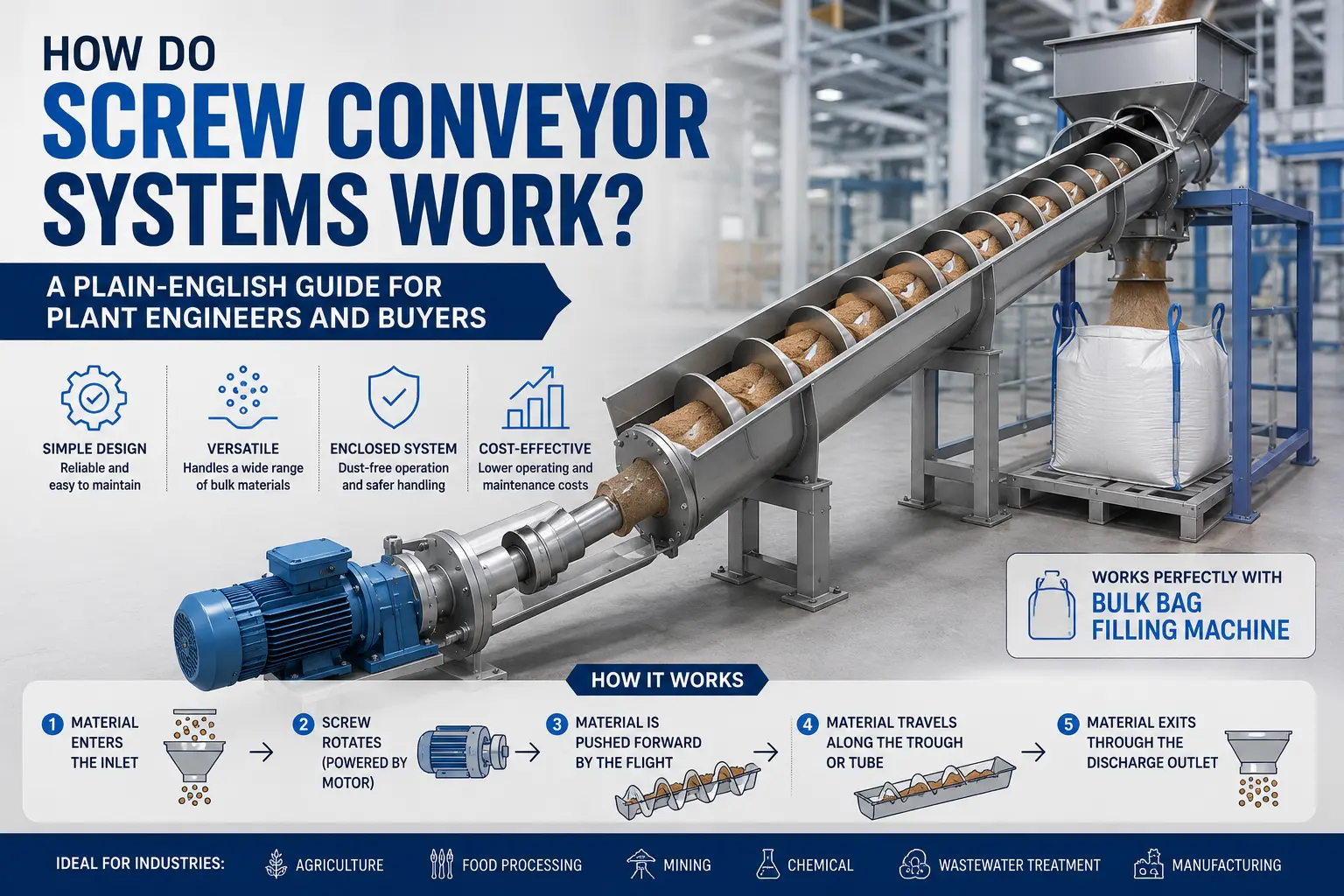 How Do Screw Conveyor Systems Work? A Plain Guide for Plant Engineers and Buyers