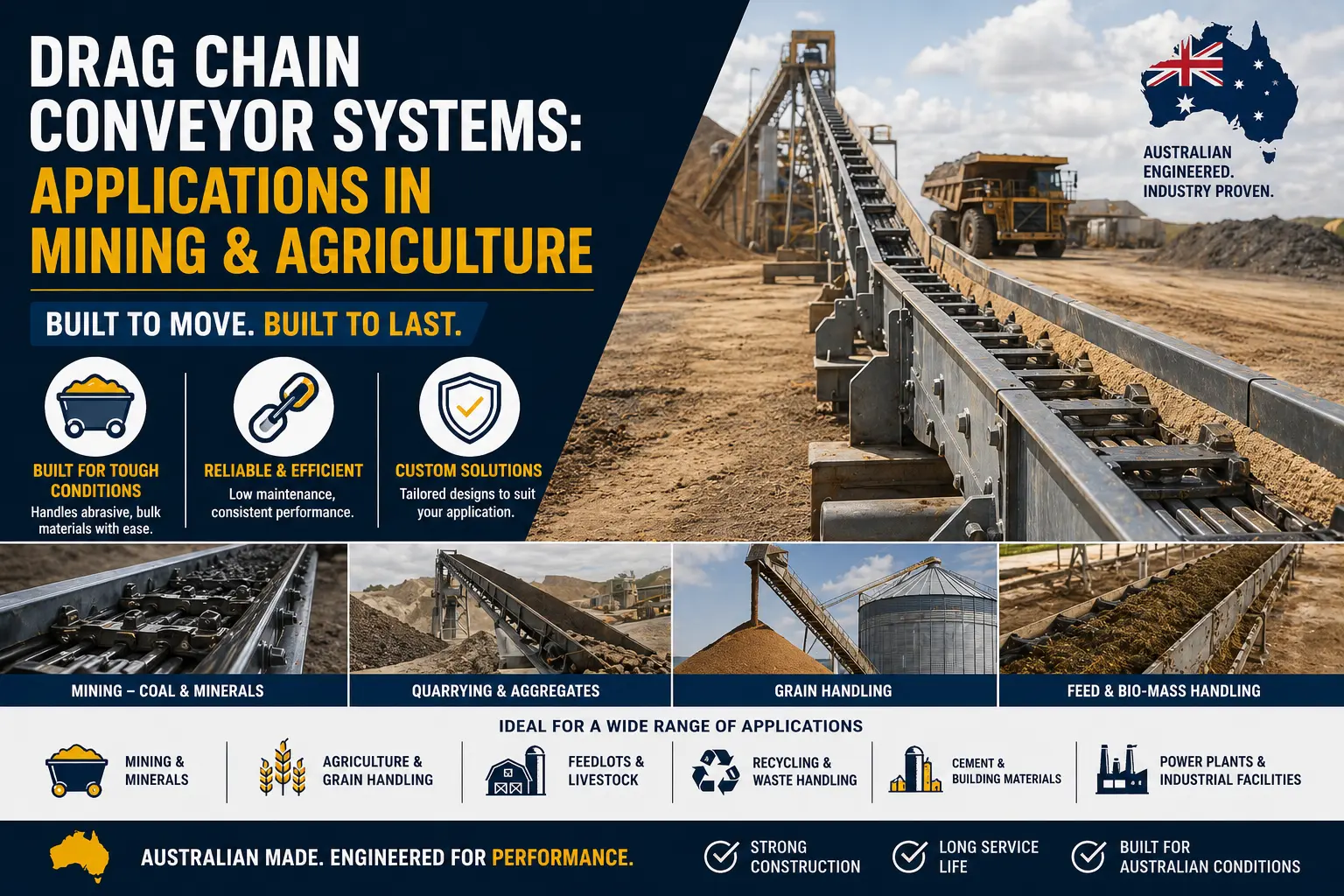 Drag Chain Conveyor Systems: Applications in Mining & Agriculture